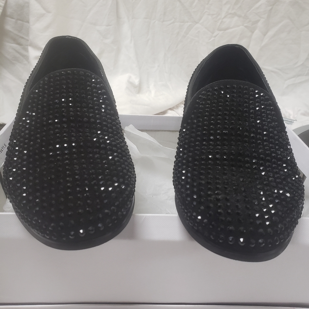 Steve Madden Caviarr Crystal black loafer shoe,Size mens 9